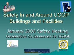 Safety In and Around UCOP Buildings and Facilities