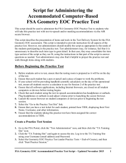FSA Geometry EOC Accommodated Practice Test Script
