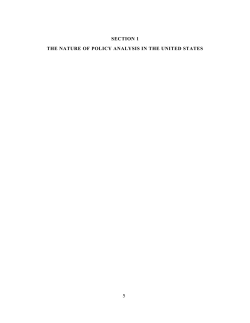 The Nature of Policy Analysis in the United States