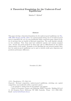 A Theoretical Foundation for the Undercut-Proof Equilibrium