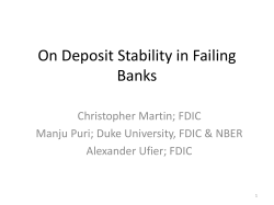 On Deposit Stability in Failing Banks