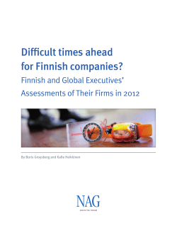 Difficult times ahead for Finnish companies?