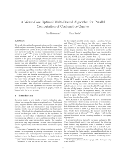 A Worst-Case Optimal Multi-Round Algorithm for Parallel