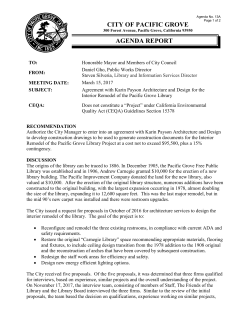 Agreement with Karin Payson Architecture and Design for the