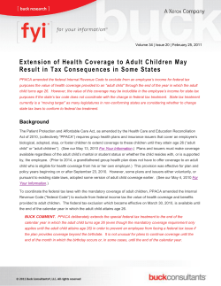 Extension of Health Coverage to Adult Children May Result in