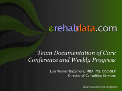 Team Conference - eRehabData.com