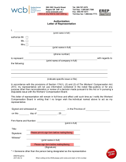 Authorization Letter of Representation (EREP)