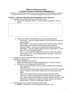 Effective Classroom Plan