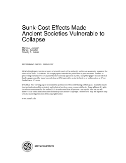 Sunk-Cost Effects Made Ancient Societies