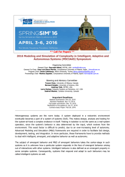 2016 Modeling and Simulation of Complexity in Intelligent, Adaptive