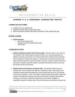 Personal Character Traits - Office of Superintendent of Public
