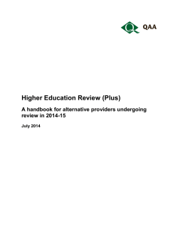 Higher Education Review (Plus): A handbook for providers