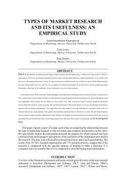types of market research and its usefulness: an empirical study
