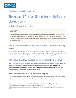 The impact of Alberta`s Climate Leadership Plan