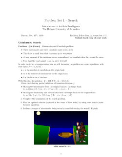 Problem Set 1 &ndash; Search