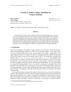A Family of Additive Online Algorithms for Category Ranking