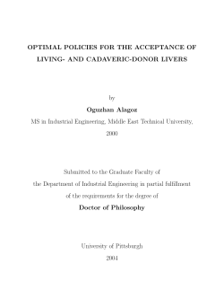 Optimal Policies for the Acceptance of Living- and Cadaveric