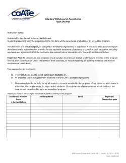 Teach Out Plan