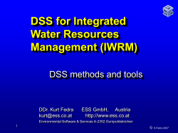 DSS for Integrated Water Resources Management