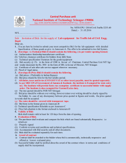 Central Purchase unit National Institute of Technology Srinagar