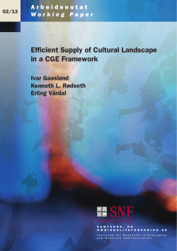 Efficient Supply of Cultural Landscape in a CGE