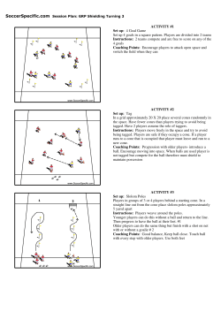 4 Goal Game Set up 4 goals in a square pattern. Players are divided