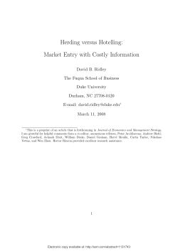 Herding versus Hotelling: Market Entry with Costly Information