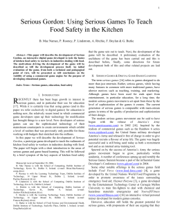 Serious Gordon: Using Serious Games To Teach Food Safety in the