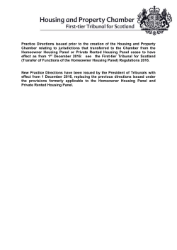 Practice Direction No. 1 - Application by a Party to a Tribunal to give