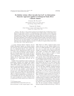 Do Habitat Actions Affect Juvenile Survival? An Information