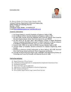 Curriculum Vitae Dr. Bhavesh Bhalja, Ph. D Engg