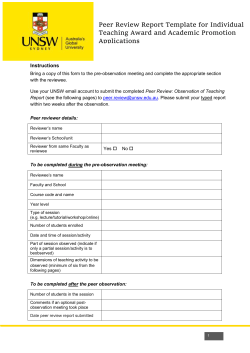 Template for Individual Teaching Award and Academic Promotion
