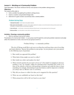 Lesson 4 &ndash; Working on A Community Problem