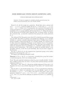 SOME RESIDUALLY FINITE GROUPS