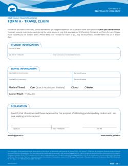 form a - travel claim - Education, Culture and Employment