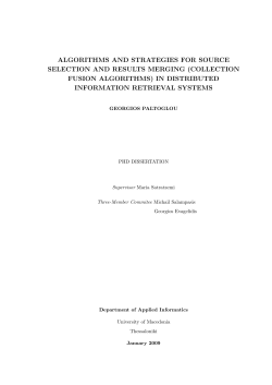 algorithms and strategies for source selection and results merging