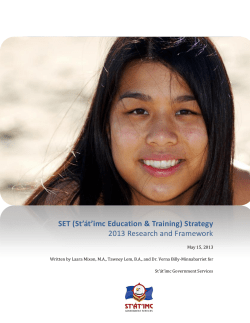 SET Strategy Framework - St`at`imc Government Services