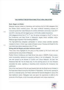 THE PERFECT RECEPTION IN MULTICULTURAL MALAYSIA Back