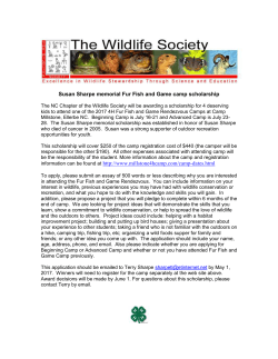 Susan Sharpe memorial Fur Fish and Game camp scholarship