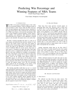 Predicting Win Percentage and Winning Features of NBA Teams