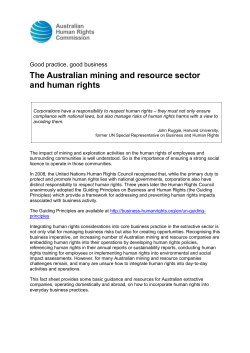 The Australian mining and resource sector and human rights