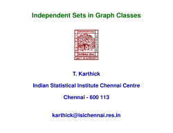Independent Sets in Graph Classes
