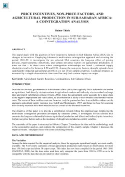 Price Incentives, Non-Price Factors, and Agricultural Production in
