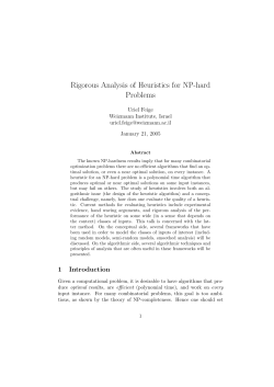 Rigorous Analysis of Heuristics for NP