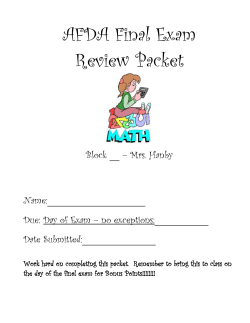 AFDA Final Exam Review Packet