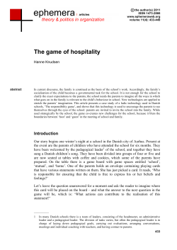 The game of hospitality