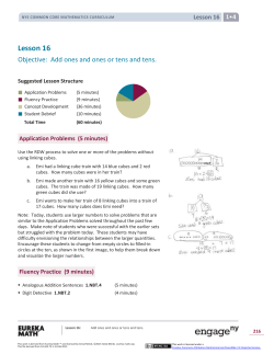 Grade 1 Mathematics Module 4, Topic D, Lesson 16
