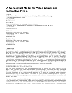 A Conceptual Model for Video Games and