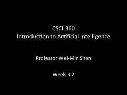 CSCI 360 Introduc*on to Ar*ficial Intelligence
