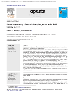 Kinanthropometry of world champion junior male field hockey players